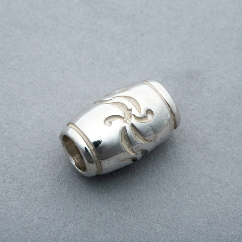 PBD-02 , SOLID SILVER  PIPE BEAD (ARABESQUE)  /  銀無垢唐草パイプビーズ
