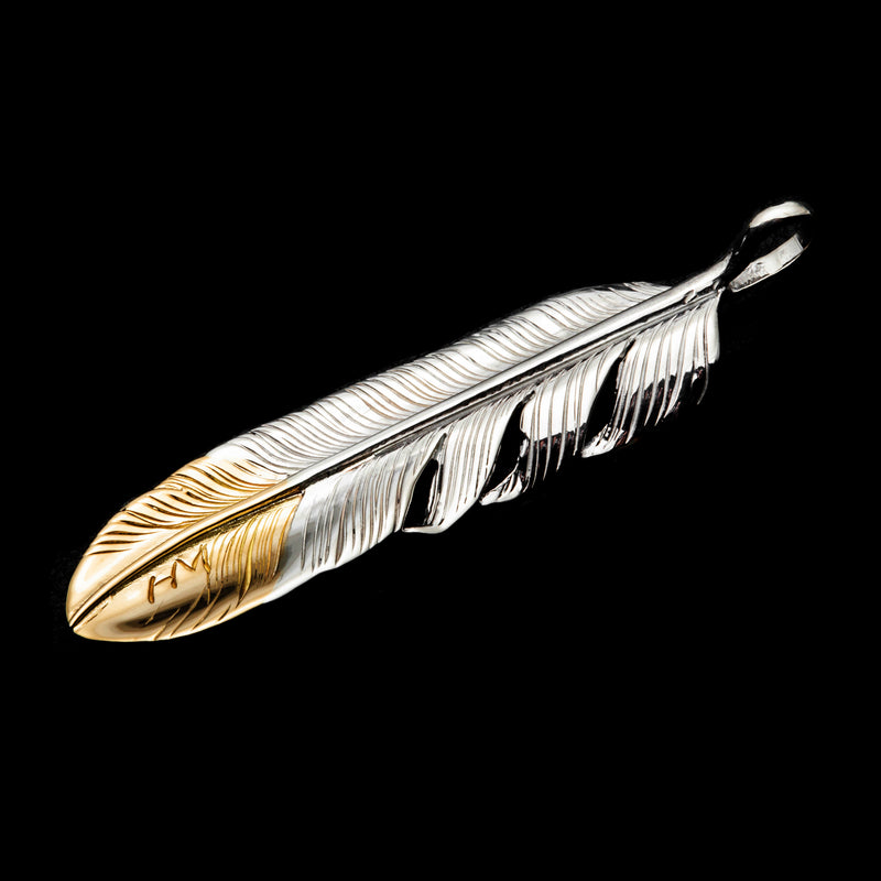 MOTOR FT-01R , FEATHER PENDANT (18K GOLD ACCENT) , LARGE ,  RIGHT /  先金大フェザー(右)
