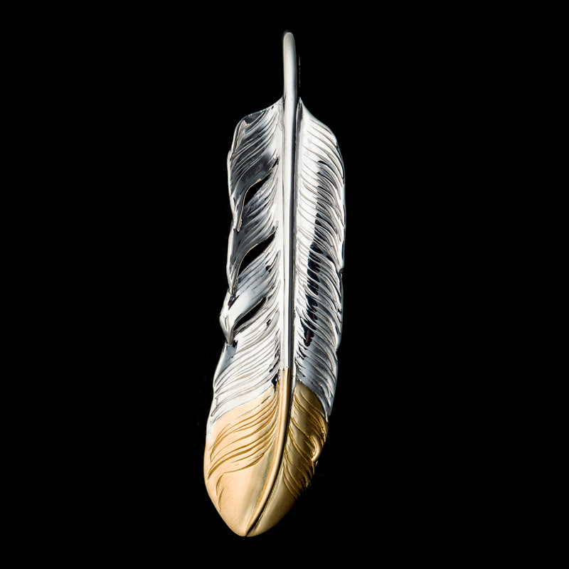 MOTOR FT-01R , FEATHER PENDANT (18K GOLD ACCENT) , LARGE ,  RIGHT /  先金大フェザー(右)