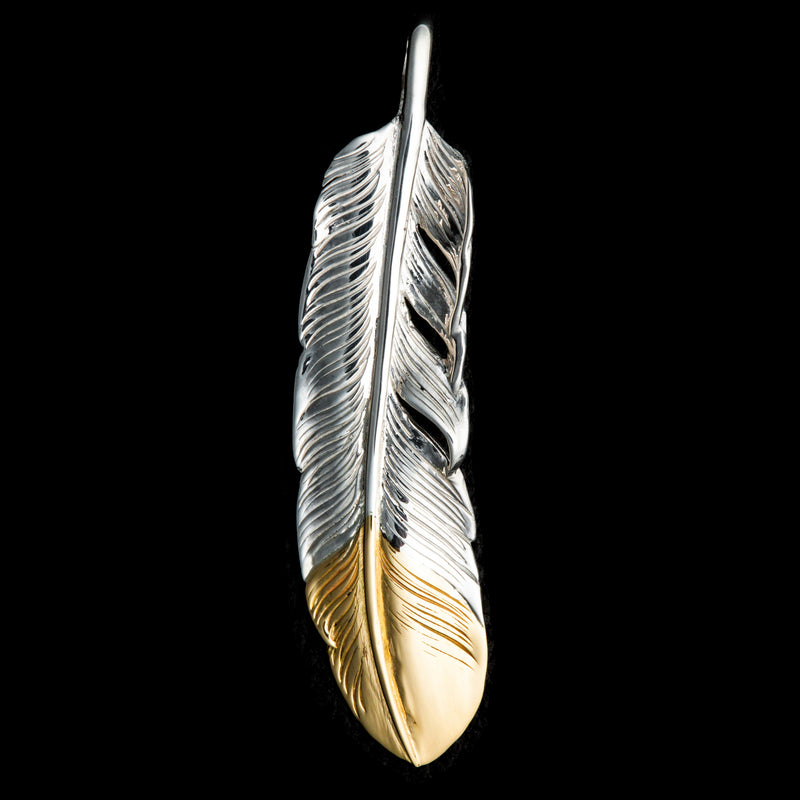 MOTOR FT-01L , FEATHER PENDANT (18K GOLD ACCENT) , LARGE , LEFT /  先金大フェザー(左)