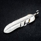 FT-02R , FEATHER PENDANT (18K GOLD ACCENT) , LARGE ,  RIGHT /  上金大フェザー(右)