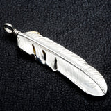FT-02L , FEATHER PENDANT (18K GOLD ACCENT) , LARGE ,  LEFT /  上金大フェザー(左)
