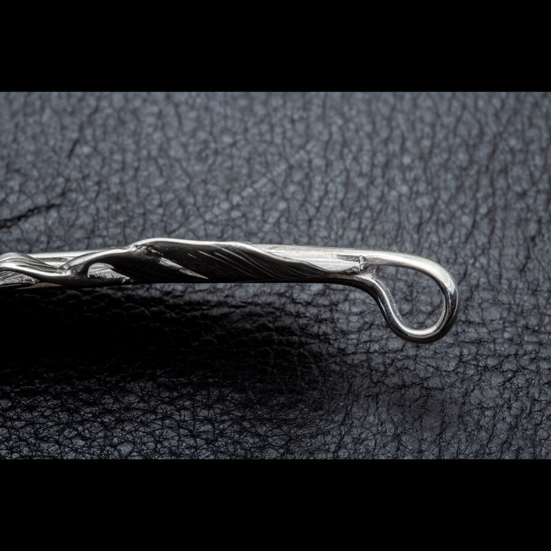 FT-03L , FEATHER PENDANT (18K GOLD ACCENT) , LARGE ,  LEFT /  K18メタル付大フェザー(左)