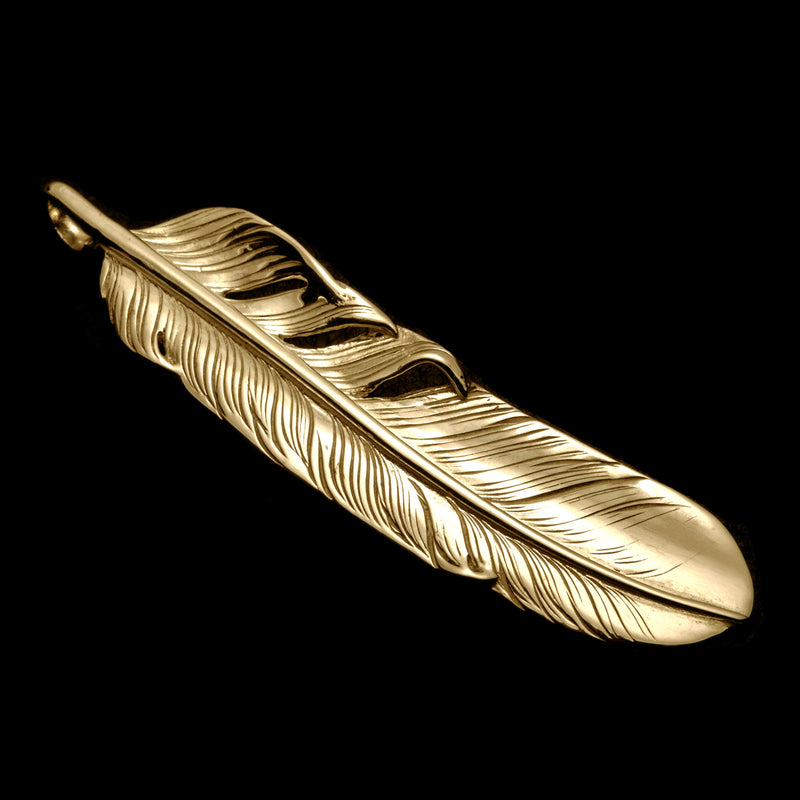 MOTOR FTG-04L , K18GOLD FEATHER PENDANT, LARGE , LEFT /  全金大フェザー(左)