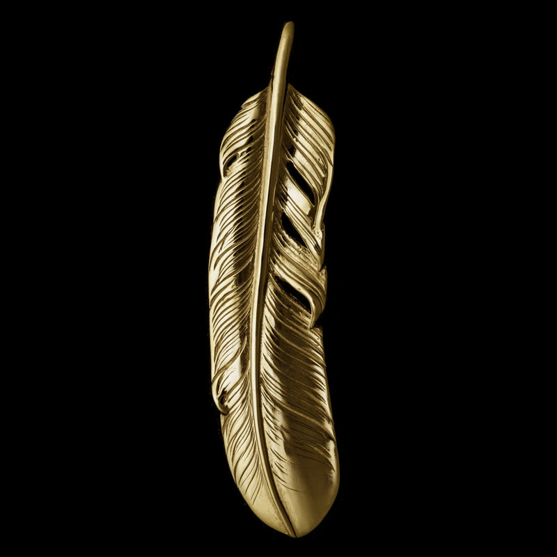 MOTOR FTG-04L , K18GOLD FEATHER PENDANT, LARGE , LEFT /  全金大フェザー(左)