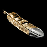 FT-30L , K18GOLD & PT900 FEATHER PENDANT, LARGE , LEFT /  先プラチナ全金大フェザー(左)