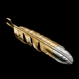 FT-30L , K18GOLD & PT900 FEATHER PENDANT, LARGE , LEFT /  先プラチナ全金大フェザー(左)