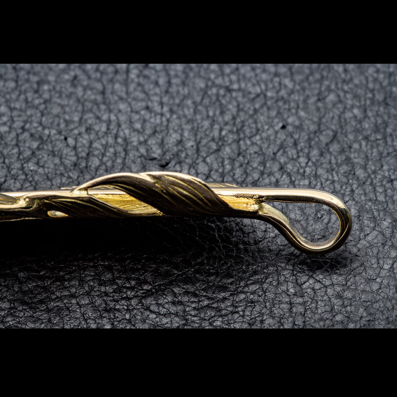 MOTOR FT-30L , K18GOLD & PT900 FEATHER PENDANT, LARGE , LEFT /  先プラチナ全金大フェザー(左)