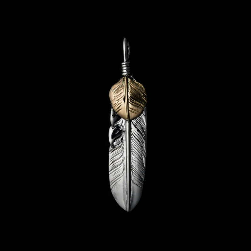 MOTOR FT-10R , FEATHER PENDANT (18K GOLD ACCENT) , SMALL , RIGHT /  上金小フェザー(右)