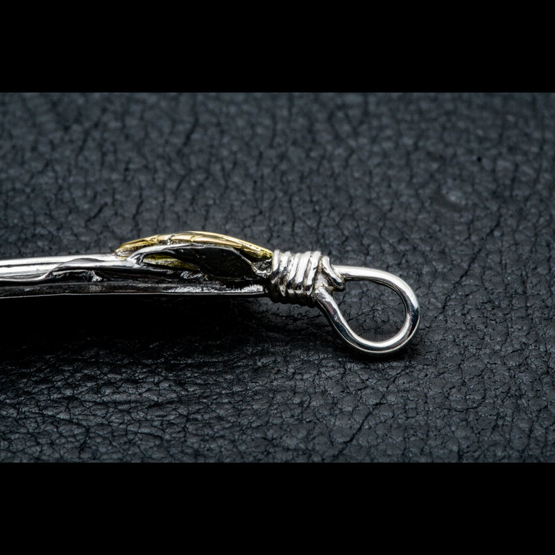 MOTOR FT-10L , FEATHER PENDANT (18K GOLD ACCENT) , SMALL , LEFT /  上金小フェザー(左)