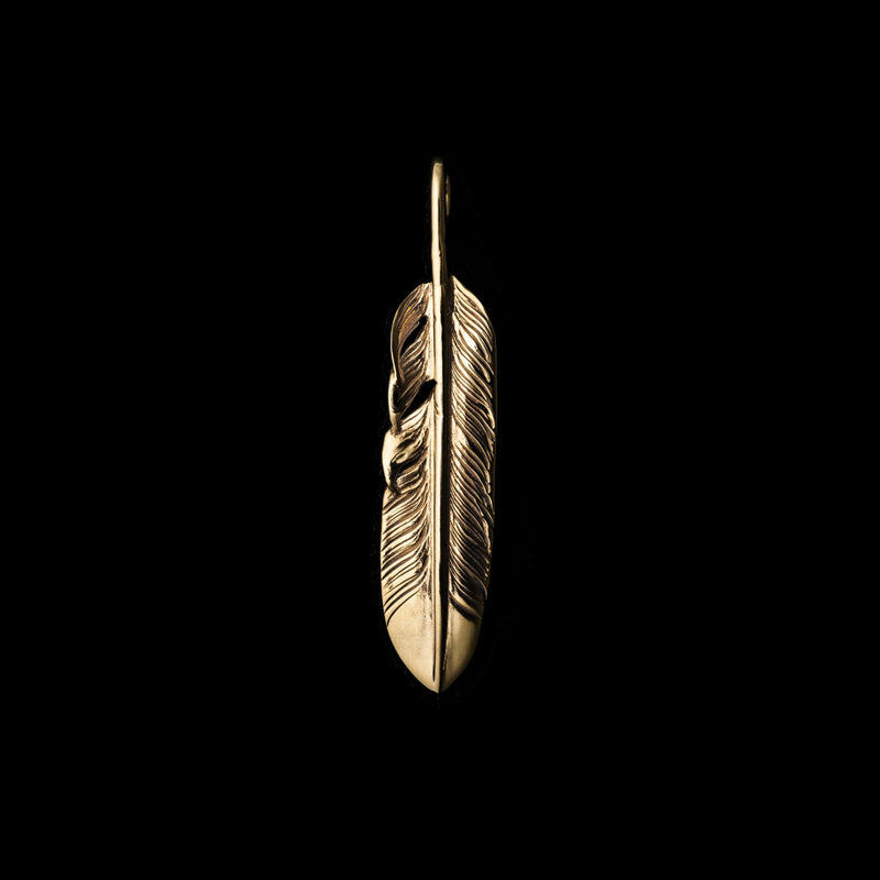 MOTOR FTG-03R , K18 GOLD FEATHER PENDANT ,  SMALL , RIGHT /  全金小フェザー(右)