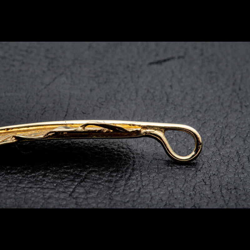 FTG-03L , K18 GOLD FEATHER PENDANT ,  SMALL , LEFT /  全金小フェザー(左)