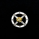 CH-08 , BOLD SQUARE CHAIN , WHEEL(18KGOLD ACCENT) , LARGE , SNAKE HOOK/  太角チェーン 、K18メタル付大ホイール、スネイクフック