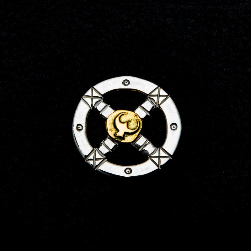 CH-08 , BOLD SQUARE CHAIN , WHEEL(18KGOLD ACCENT) , LARGE , SNAKE HOOK/  太角チェーン 、K18メタル付大ホイール、スネイクフック