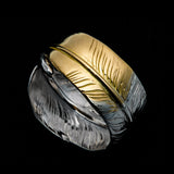 MOTOR RG-02 , KAZEKIRI FEATHER RING (18K GOLD ACCENT)  /  K18メタル付先金風切りフェザーリング