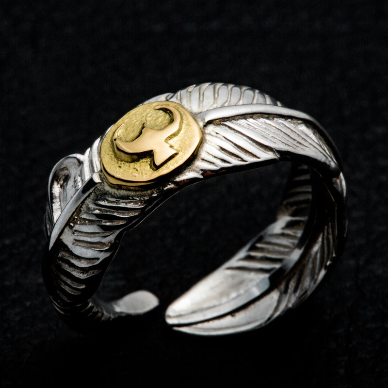 MOTOR RG-03L , FEATHER RING (18K GOLD ACCENT), LARGE  /  K18メタル付大フェザーリング