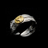 RG-03S , FEATHER RING (18K GOLD ACCENT), SMALL  /  K18メタル付小フェザーリング