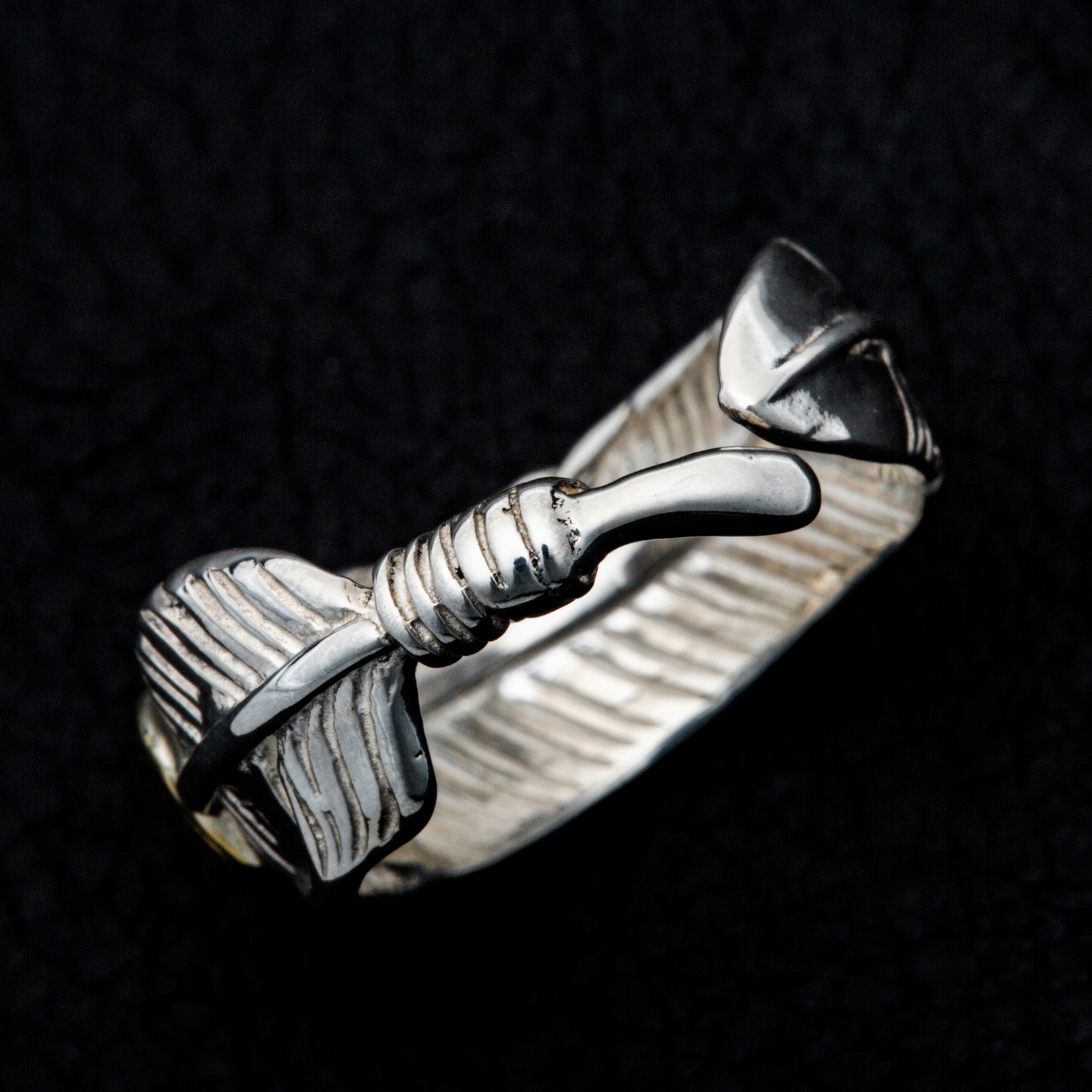 RG-03S , FEATHER RING (18K GOLD ACCENT), SMALL / K18メタル付