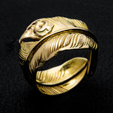RGG-01 , K18GOLD KAZEKIRI FEATHER RING  /  K18全金風切りフェザーリング