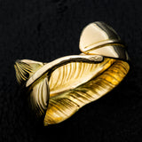 RGG-01 , K18GOLD KAZEKIRI FEATHER RING  /  K18全金風切りフェザーリング