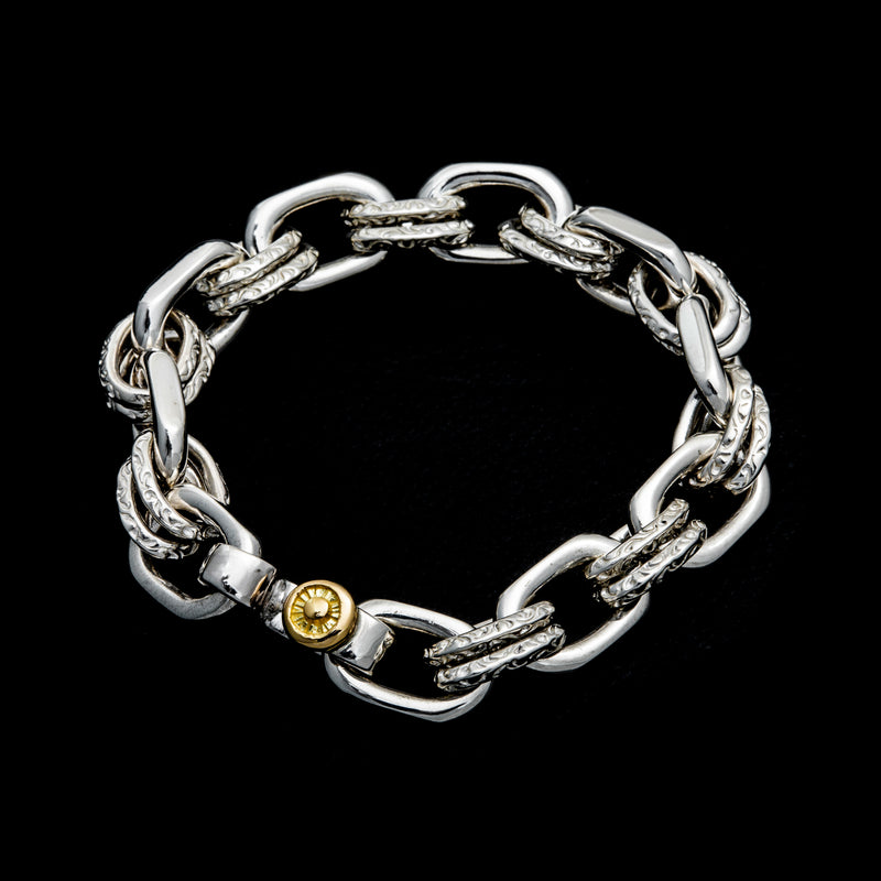 MOTOR BR-02 , UEDA HANDMADE CHAIN BRACELET (18KGOLD ACCENT)  /  K18メタル付ウエダハンドメイドチェーンブレスレット（フックタイプ）