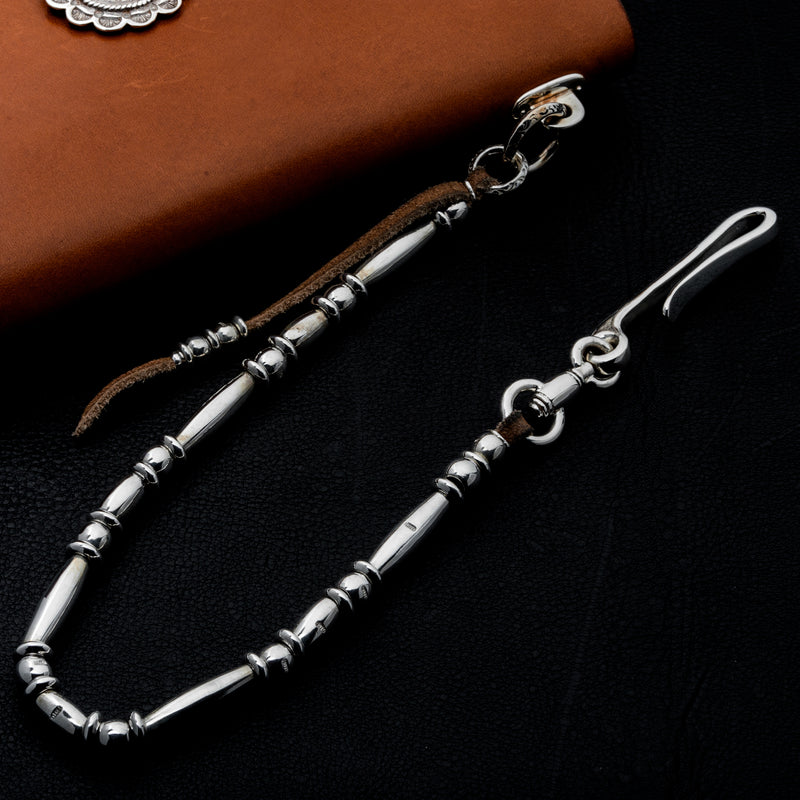SOLID SILVER BEAD WALLET ROPE /  銀無垢ビーズ ウォレットロープ