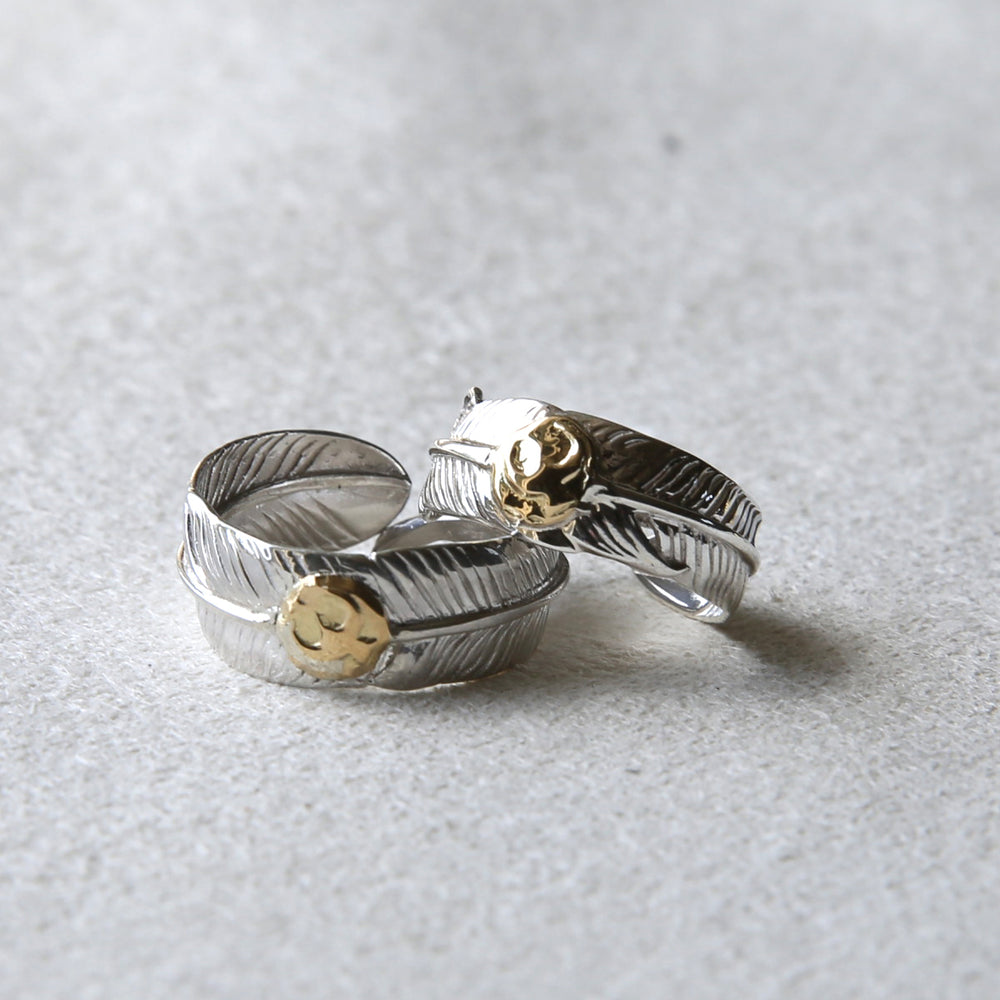 RG-03S , FEATHER RING (18K GOLD ACCENT), SMALL / K18メタル付