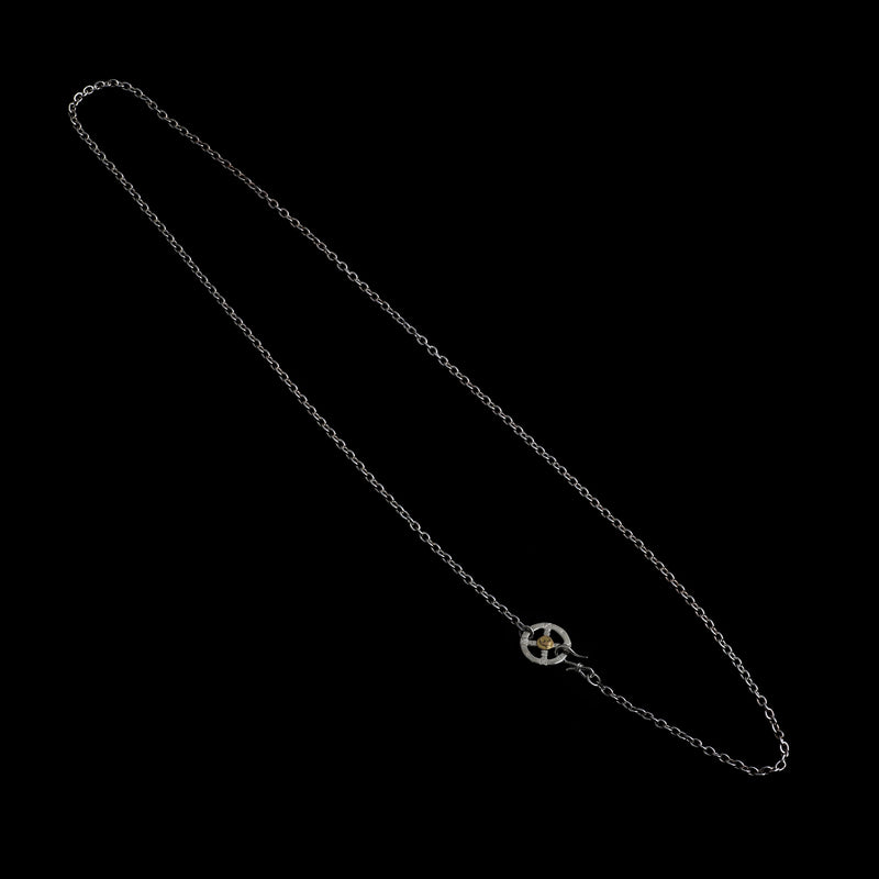 CH-18 , THIN ROUND CHAIN , WHEEL(18KGOLD ACCENT) , SMALL , S-TYPE HOOK/  細丸チェーン 、K18メタル付小ホイール、S字フック