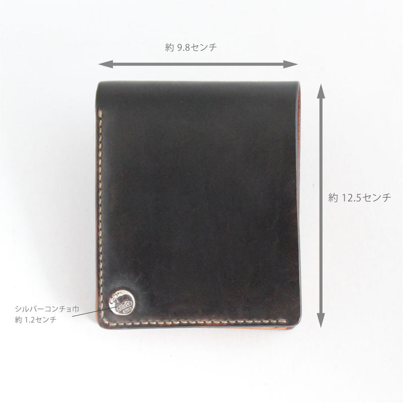 W1D ≪BLACK≫ HAND-DYED  SHORT WALLET / 手染めショートウォレット