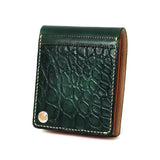 【2025 SPECIAL】W1 ハンドダイ・ヌメクロコ × ハンドダイ・ベルギーヌメ ≪GREEN≫ ショートウォレット