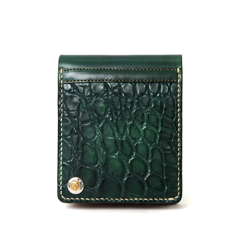 【2025 SPECIAL】W1 ハンドダイ・ヌメクロコ × ハンドダイ・ベルギーヌメ ≪GREEN≫ ショートウォレット